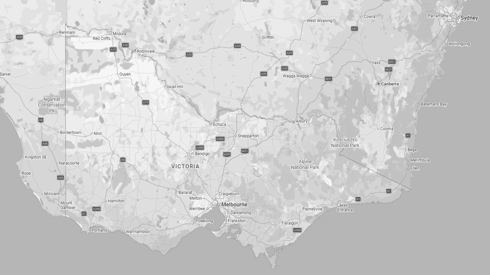 map showing Melbourne and Victoria